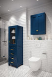 Water Creation | Madison Collection Linen Cabinet In Monarach Blue | MADISON-LC-MB