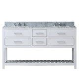 Water Creation | 60 Inch Pure White Double Sink Bathroom Vanity With Faucet From The Madalyn Collection | MA60CW01PW-000BX0901