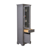 Water Creation | Derby Collection Linen Cabinet In Cashmere Grey | DERBY-LC-G