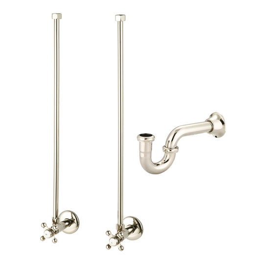 Water Creation | Embassy 30 Inch Wide Single Wash Stand and P-Trap included in Polished Nickel (PVD) Finish | EB30B-0500