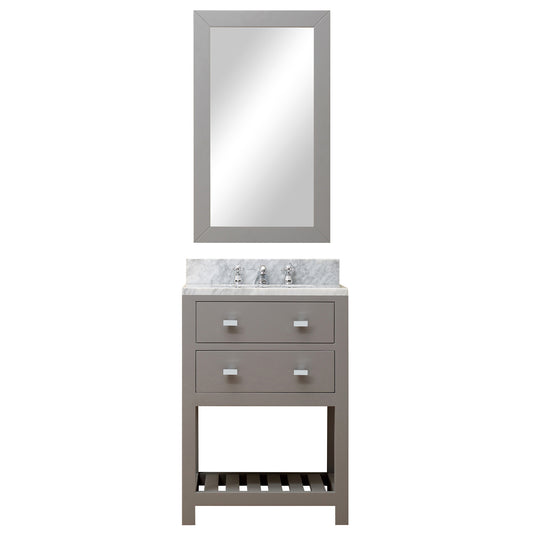 Water Creation | 24 Inch Cashmere Grey Single Sink Bathroom Vanity With Matching Framed Mirror From The Madalyn Collection | MA24CW01CG-R21000000