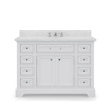 Water Creation | 48 Inch Pure White Single Sink Bathroom Vanity With Faucet From The Derby Collection | DE48CW01PW-000BX0901