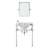 Water Creation | Empire 30 Inch Wide Single Wash Stand, P-Trap, Counter Top with Basin, F2-0009 Faucet and Mirror included in Chrome Finish | EP30E-0109