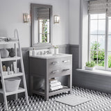 Water Creation | 30 Inch Cashmere Grey Single Sink Bathroom Vanity With Matching Framed Mirror From The Madalyn Collection | MA30CW01CG-R24000000