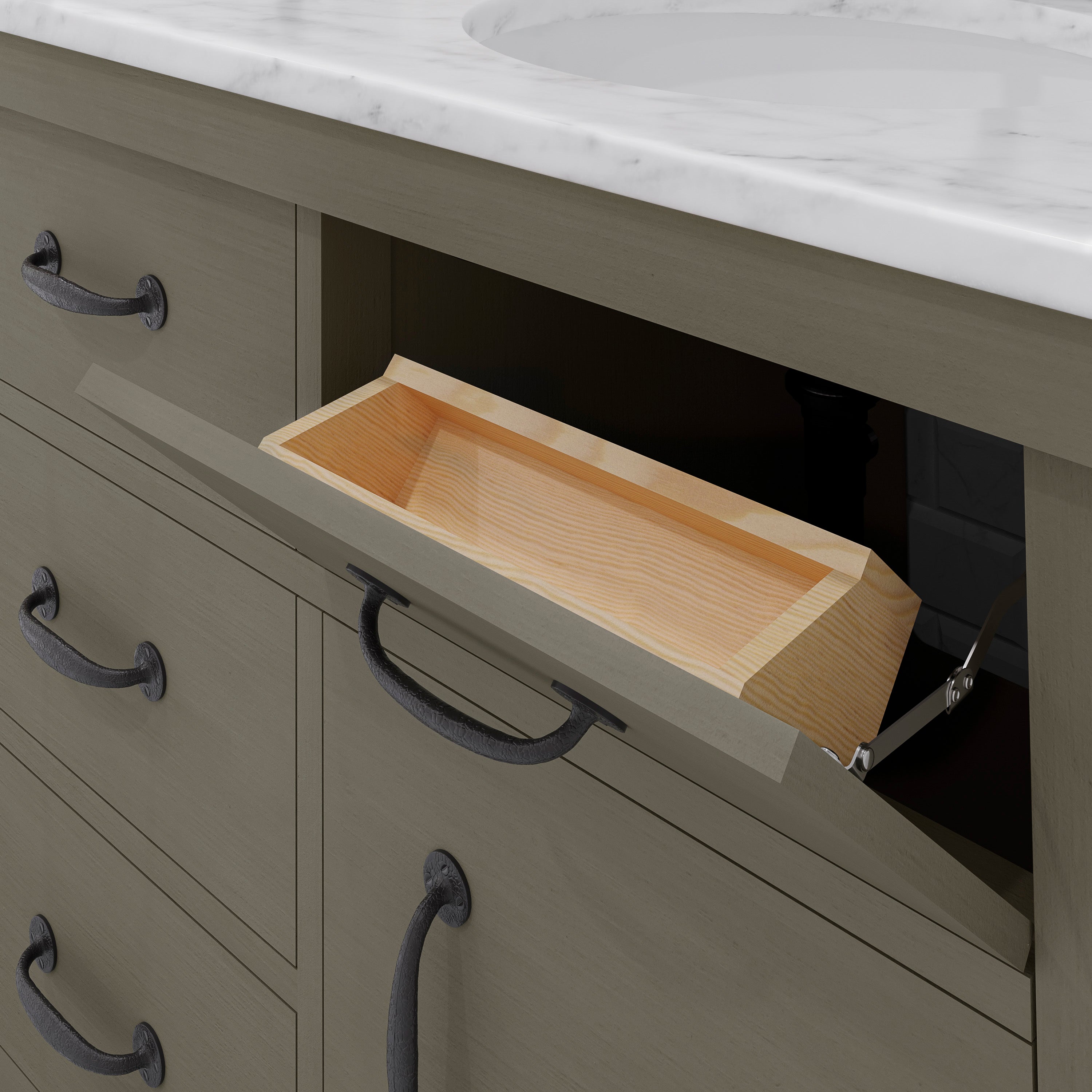 Water Creation | 60 Inch Grizzle Grey Double Sink Bathroom Vanity With Carrara White Marble Counter Top From The ABERDEEN Collection | AB60CW03GG-000000000