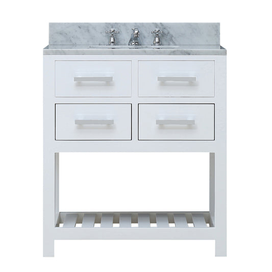 Water Creation | 30 Inch Pure White Single Sink Bathroom Vanity From The Madalyn Collection | MA30CW01PW-000000000