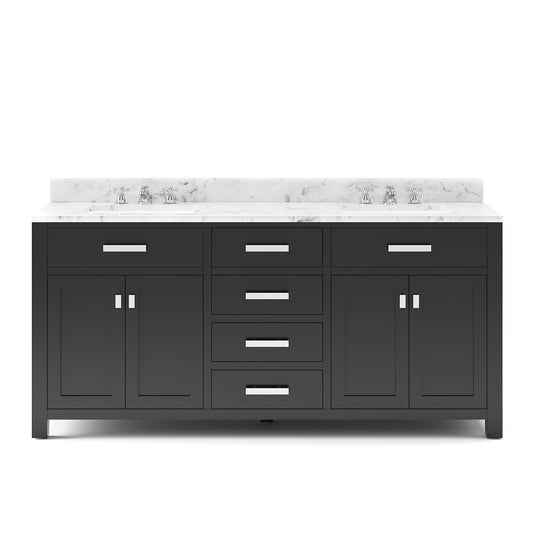 Water Creation | 72 Inch Espresso Double Sink Bathroom Vanity With Faucet From The Madison Collection | MS72CW01ES-000BX0901