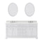 Water Creation | 72 Inch Pure White Double Sink Bathroom Vanity With Matching Framed Mirrors And Faucets From The Derby Collection | DE72CW01PW-O24BX0901