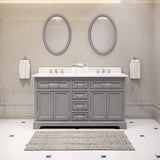 Water Creation | 60 Inch Cashmere Grey Double Sink Bathroom Vanity With Matching Framed Mirrors From The Derby Collection | DE60CW01CG-O21000000