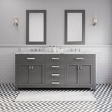 Water Creation | 72 Inch Cashmere Grey Double Sink Bathroom Vanity With 2 Matching Framed Mirrors From The Madison Collection | MS72CW01CG-R24000000