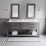 Water Creation | 72 Inch Cashmere Grey Double Sink Bathroom Vanity With Faucet From The Madalyn Collection | MA72CW01CG-000BX0901