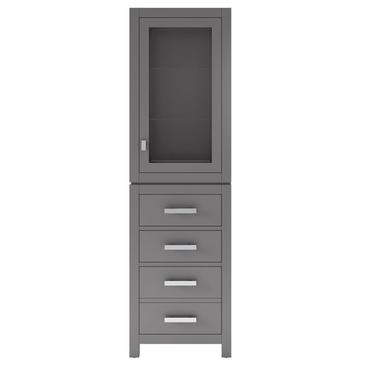 Water Creation | Madison Collection Linen Cabinet In Cashmere Grey | MADISON-LC-G