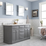 Water Creation | 60" Palace Collection Quartz Carrara Cashmere Grey Bathroom Vanity Set With Hardware in Chrome Finish | PA60QZ01CG-000000000