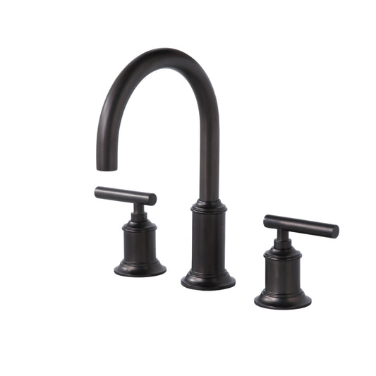 Water Creation | Water Creation Modern Gooseneck Spout Widespread Faucet F2-0014 in Oil-Rubbed Bronze  | F2-0014-03-BL
