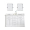 Water Creation | 60" Palace Collection Quartz Carrara Pure White Bathroom Vanity Set With Hardware, Mirror in Chrome Finish | PA60QZ01PW-E18000000