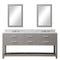 Water Creation | 72 Inch Cashmere Grey Double Sink Bathroom Vanity With 2 Matching Framed Mirrors And Faucets From The Madalyn Collection | MA72CW01CG-R24BX0901