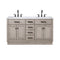 Water Creation | Chestnut 60 In. Double Sink Carrara White Marble Countertop Vanity In Grey Oak | CH60CW03GK-000000000