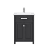 Water Creation | 24 Inch Espresso MDF Single Bowl Ceramics Top Vanity With Double Door From The MYRA Collection | MY24CR01ES-000000000