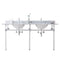 Water Creation | Empire 72 Inch Wide Double Wash Stand, P-Trap, Counter Top with Basin, and F2-0012 Faucet included in Chrome Finish | EP72D-0112