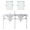 Water Creation | Empire 72 Inch Wide Double Wash Stand, P-Trap, Counter Top with Basin, F2-0012 Faucet and Mirror included in Polished Nickel (PVD) Finish | EP72E-0512