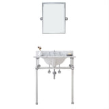 Water Creation | Empire 30 Inch Wide Single Wash Stand, P-Trap, Counter Top with Basin, F2-0013 Faucet and Mirror included in Chrome Finish | EP30E-0113