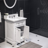 Water Creation | 24 Inch Pure White Single Sink Bathroom Vanity With Matching Framed Mirror From The Derby Collection | DE24CW01PW-O21000000