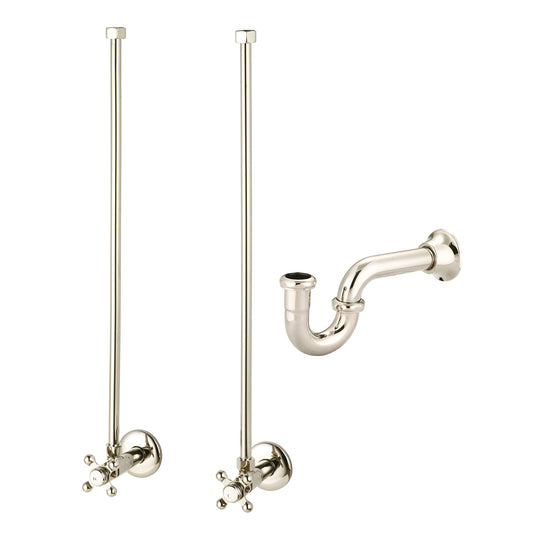 Water Creation | Empire 72 Inch Wide Double Wash Stand and P-Trap included in Polished Nickel (PVD) Finish | EP72B-0500