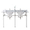 Water Creation | Empire 60 Inch Wide Double Wash Stand, P-Trap, Counter Top with Basin, and F2-0012 Faucet included in Polished Nickel (PVD) Finish | EP60D-0512