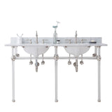 Water Creation | Empire 60 Inch Wide Double Wash Stand, P-Trap, Counter Top with Basin, and F2-0012 Faucet included in Polished Nickel (PVD) Finish | EP60D-0512