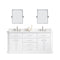 Water Creation | 72" Palace Collection Quartz Carrara Pure White Bathroom Vanity Set With Hardware And F2-0012 Faucets, Mirror in Polished Nickel (PVD) Finish | PA72QZ05PW-E18TL1205