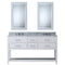 Water Creation | 60 Inch Pure White Double Sink Bathroom Vanity With 2 Matching Framed Mirrors From The Madalyn Collection | MA60CW01PW-R21000000