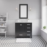 Water Creation | 36 Inch Wide Dark Espresso Single Sink Bathroom Vanity With Matching Mirror From The Madison Collection | MS36CW01ES-R24000000