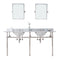 Water Creation | Embassy 72 Inch Wide Double Wash Stand, P-Trap, Counter Top with Basin, F2-0009 Faucet and Mirror included in Polished Nickel (PVD) Finish | EB72E-0509