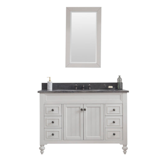 Water Creation | Potenza 48" Bathroom Vanity in Earl Grey with Blue Limestone Top with Faucet and Mirror | PO48BL03EG-R24BX0903