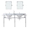 Water Creation | Embassy 72 Inch Wide Double Wash Stand, P-Trap, Counter Top with Basin, F2-0012 Faucet and Mirror included in Chrome Finish | EB72E-0112