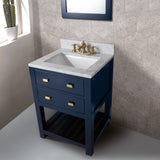 Water Creation | 24 Inch Monarch Blue Single Sink Bathroom Vanity With F2-0013 Satin Gold Faucet From The Madalyn Collection | MA24CW06MB-000FX1306