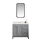 Water Creation | Queen 36-Inch Single Sink Quartz Carrara Vanity In Cashmere Grey With Matching Mirror(s) | QU36QZ01CG-Q21000000