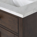 Water Creation | Chestnut 30 In. Single Sink Carrara White Marble Countertop Vanity In Brown Oak | CH30CW06BK-000000000