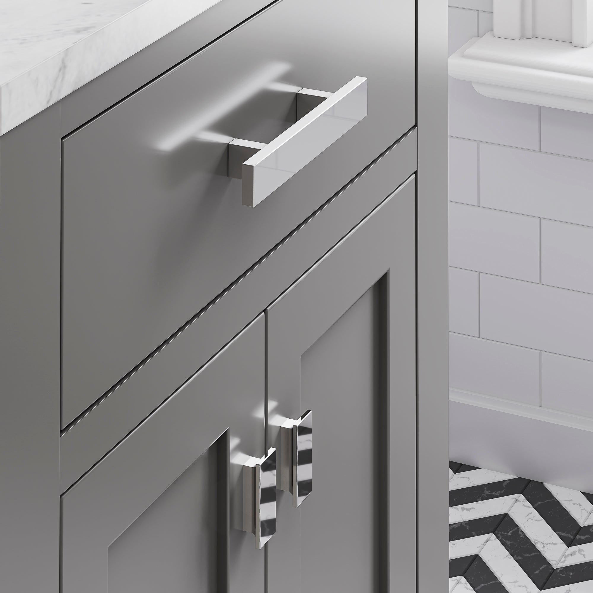 Water Creation | 24 Inch Cashmere Grey Single Sink Bathroom Vanity With Matching Framed Mirror From The Madison Collection | MS24CW01CG-R21000000