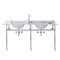 Water Creation | Embassy 72 Inch Wide Double Wash Stand, P-Trap, Counter Top with Basin, and F2-0009 Faucet included in Chrome Finish | EB72D-0109