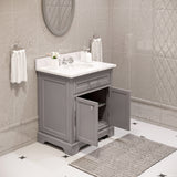 Water Creation | 30 Inch Cashmere Grey Single Sink Bathroom Vanity From The Derby Collection | DE30CW01CG-000000000