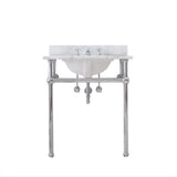 Water Creation | Embassy 30 Inch Wide Single Wash Stand, P-Trap, Counter Top with Basin, and F2-0009 Faucet included in Chrome Finish | EB30D-0109