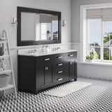 Water Creation | 72 Inch Espresso Double Sink Bathroom Vanity With Matching Large Framed Mirror From The Madison Collection | MS72CW01ES-R72000000