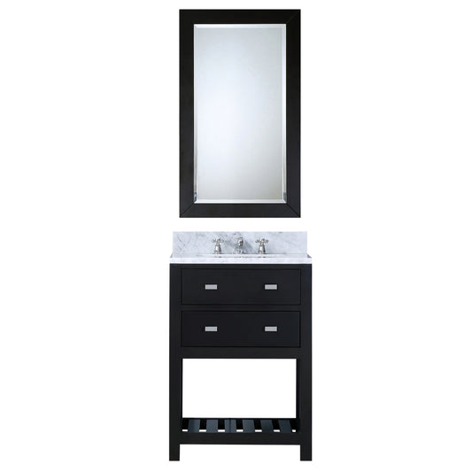 Water Creation | 24 Inch Espresso Single Sink Bathroom Vanity With Matching Framed Mirror And Faucet From The Madalyn Collection | MA24CW01ES-R21BX0901