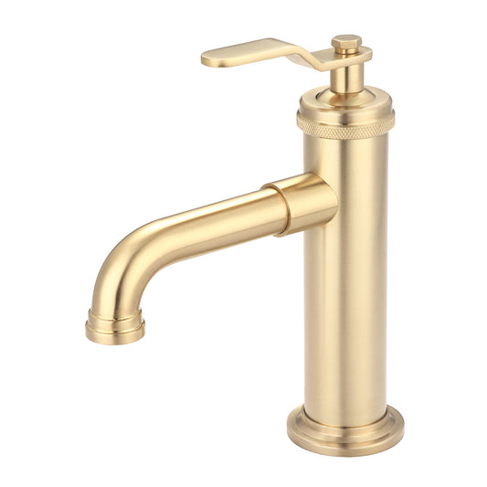 Water Creation | Water Creation Modern Streamlined Cylindrical Single Faucet F7-0001 in Satin Gold PVD  | F7-0001-06-NH