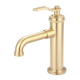 Water Creation | Water Creation Modern Streamlined Cylindrical Single Faucet F7-0001 in Satin Gold PVD  | F7-0001-06-NH