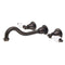 Water Creation | Elegant Spout Wall Mount Vessel/Lavatory Faucets in Oil-rubbed Bronze Finish Finish With Porcelain Lever Handles Without labels | F4-0001-03-PL