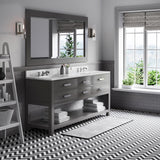 Water Creation | 72 Inch Cashmere Grey Double Sink Bathroom Vanity With Matching Framed Mirror And Faucet From The Madalyn Collection | MA72CW01CG-R72BX0901