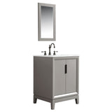 Water Creation | Elizabeth 24-Inch Single Sink Carrara White Marble Vanity In Cashmere Grey With Matching Mirror(s) and F2-0012-03-TL Lavatory Faucet(s) | EL24CW03CG-R21TL1203