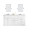 Water Creation | 72" Palace Collection Quartz Carrara Pure White Bathroom Vanity Set With Hardware And F2-0013 Faucets, Mirror in Chrome Finish | PA72QZ01PW-E18FX1301